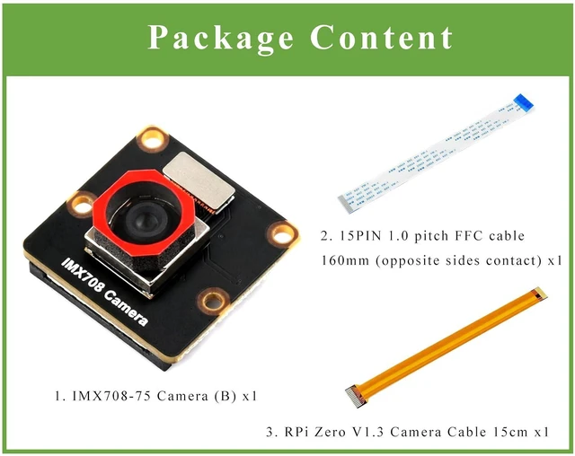 Alt view image 2 of 7 - IMX708 12MP High Resolution Autofocus Camera, 79.8°FOV
