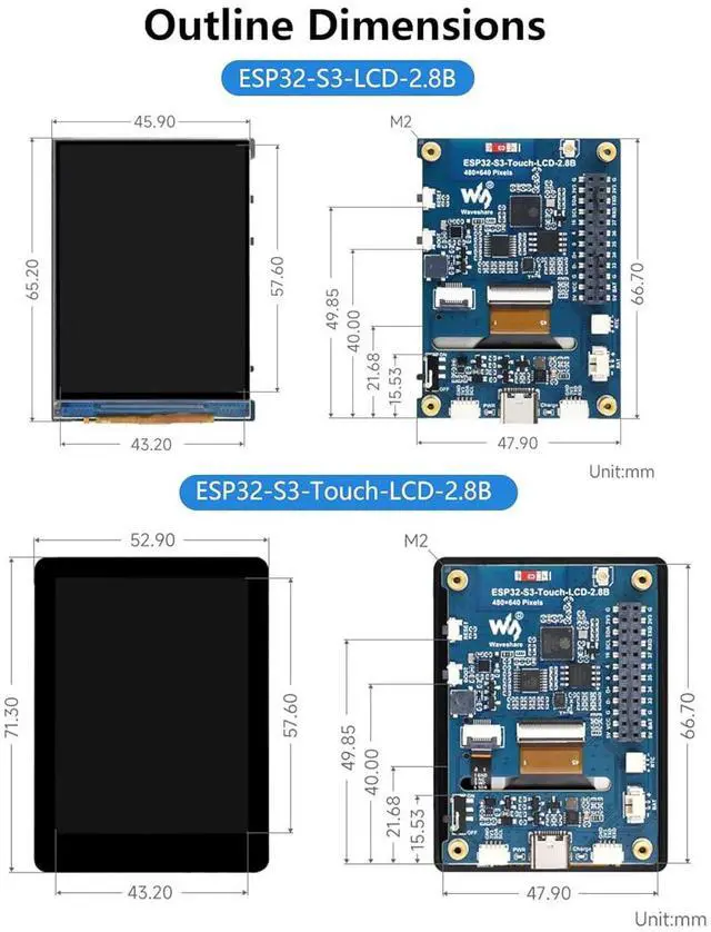 Alt view image 7 of 7 - ESP32-S3 2.8inch Capacitive Display Development Board, ESP32 with 2.8inch IPS To