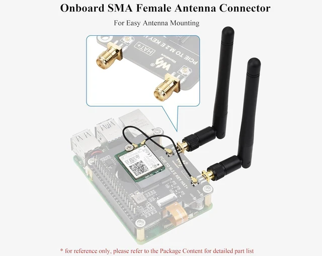 Alt view image 6 of 7 - Pi5 PCIe to M.2 E Key Adapter HAT Compatible with Raspberry Pi 5, Support 2230 S