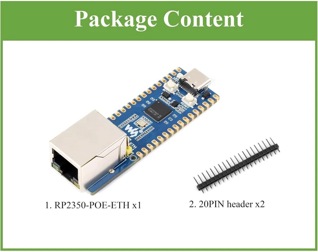 Alt view image 2 of 7 - RP2350-POE-ETH Dev Board, No PoE Module, Standard Version