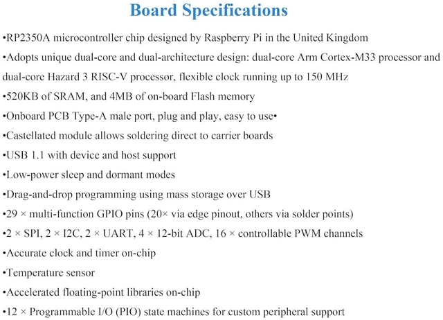 Alt view image 3 of 7 - RP2350-One Pico-Like MCU Board, 4MB Flash MCU Board Based On RP2350A Dual-Core &