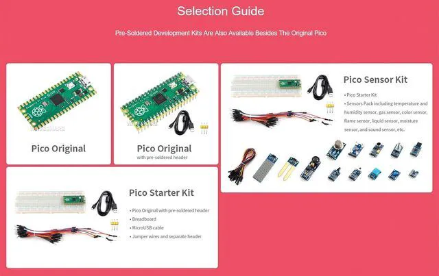 Alt view image 7 of 7 - Colorful Header Pre-Soldered Raspberry Pi Pico,Pico with Pre-Soldered Color Head