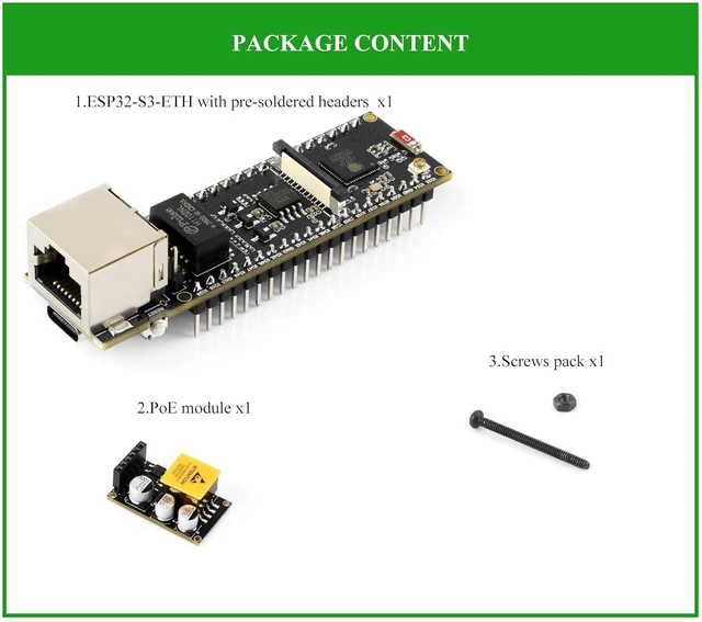 Alt view image 2 of 7 - ESP32 Ethernet PoE Dev Board, Support Wi-Fi & Bluetooth, with PoE Module
