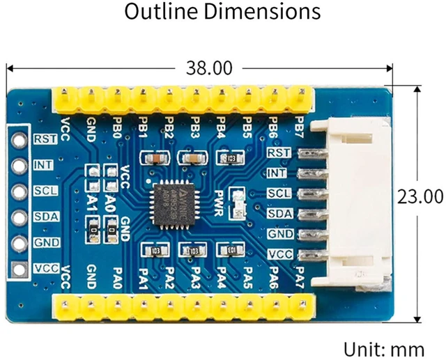Alt view image 7 of 7 - AW9523B IO Expansion Board for Raspberry Pi/Micro:bit/Ardu/STM32, I2C Interface,