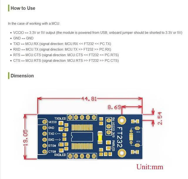 Alt view image 7 of 7 - FT232 USB UART Board (Micro), USB to TTL Serial Converter Adapter Module Onboard