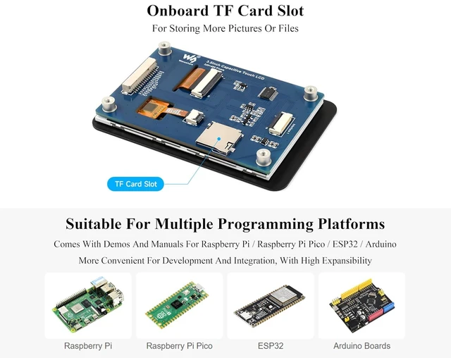 Alt view image 5 of 7 - 3.5inch Touch Screen Compatible with Raspberry Pi 5/4B/3B+/3B/Pi Zero/Zero W/Pi