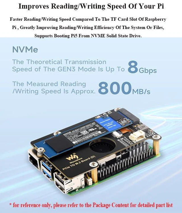 Alt view image 5 of 7 - PCIe to M.2 Adapter Board Compatible with Raspberry Pi 5, PCIe to M.2 M Key Boar