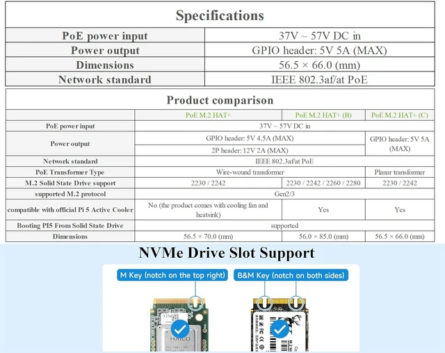 Alt view image 4 of 7 - PCIe to M.2 Adapter with PoE Compatible with Raspberry Pi 5, PoE and PCIE to M.2