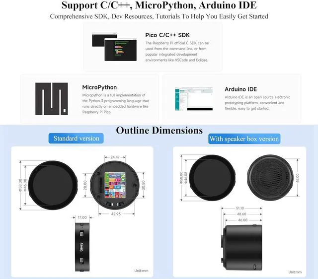Alt view image 7 of 7 - RP2350 1.85inch Round LCD Development Board, 360×360, 65K Color, Dual-Core and D