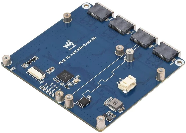Alt view image 6 of 7 - PCIe to 4-CH 2.5G ETH Board, Compatible with Raspberry Pi 5, Supports RPi OS, Dr