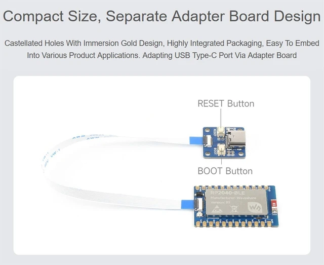 Alt view image 4 of 7 - RP2040-BLE Development Board, Raspberry Pi Microcontroller Development Board, Ba