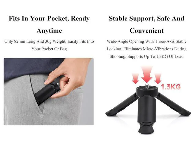 Alt view image 3 of 7 - Portable Mini Tripod, Compatible with 1/4 and M4 Interfaces, Suitable for Vario