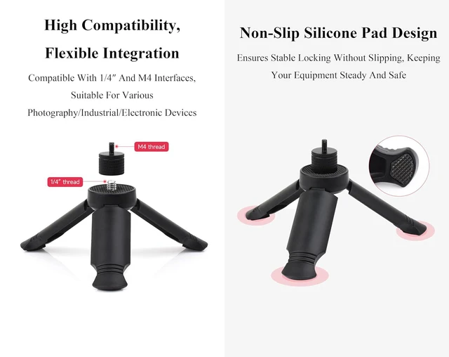Alt view image 4 of 7 - Portable Mini Tripod, Compatible with 1/4 and M4 Interfaces, Suitable for Vario
