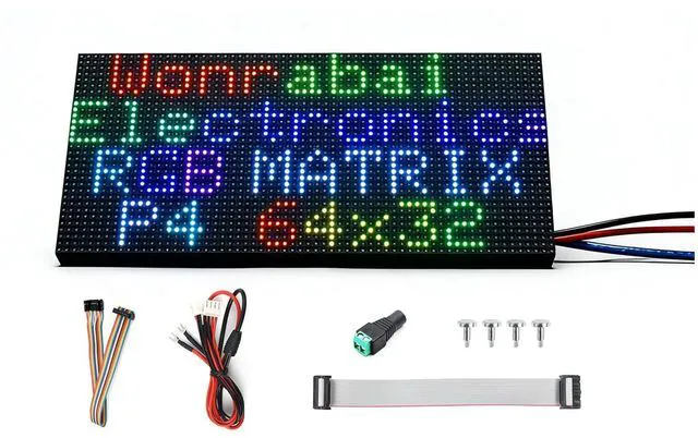 Main image of 64×32 2048 RGB Full-Color LED Matrix Panel, 4mm Pitch 64×32 Pixels, Adjustable B