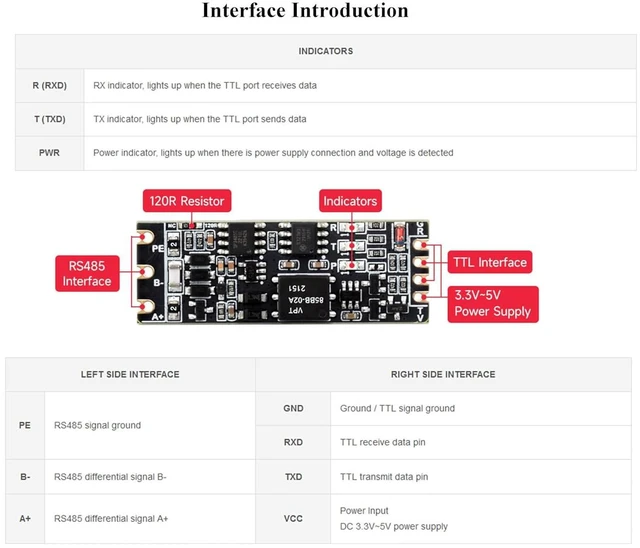 Alt view image 7 of 7 - TTL to RS485 Galvanic Isolated Converter TTL/RS485 Standard Converting TTL Signa