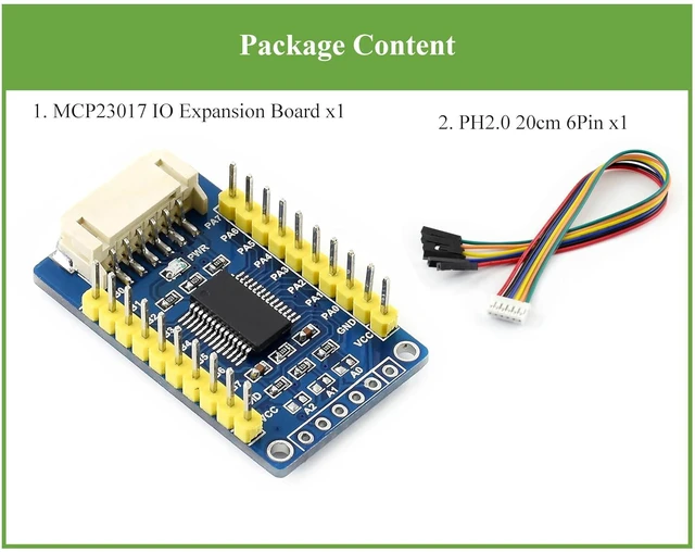 Alt view image 3 of 7 - MCP23017 IO Expansion Board Expands 16 I/O Pins, Support Use 8 Expansion Modules