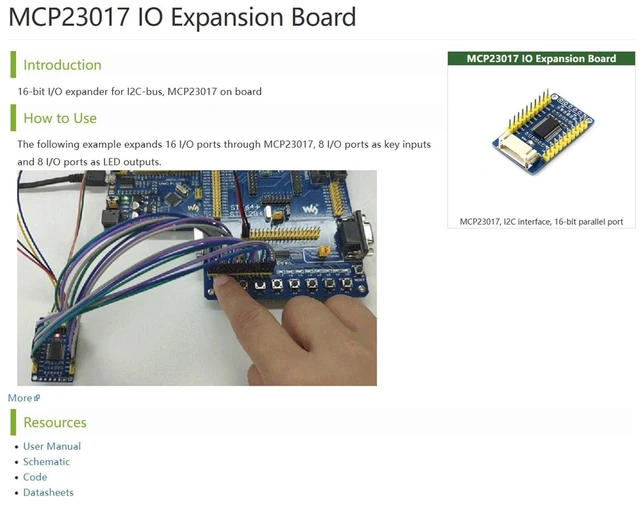 Alt view image 5 of 7 - MCP23017 IO Expansion Board Expands 16 I/O Pins, Support Use 8 Expansion Modules