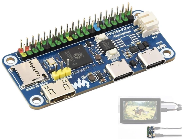 Main image of RP2350-PiZero Development Board,Uses RP2350 Dual-Core & Dual-Architecture Chip,
