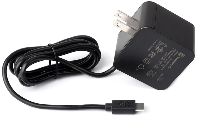 Alt view image 2 of 6 - Official Pi5 Power Supply, 27W USB Type-C Power Supply for Raspberry Pi 5, US Pl