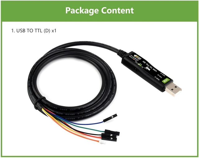 Alt view image 2 of 7 - Industrial USB TO TTL Serial Cable, Original FT232RNL Chip, with Separated 4pin