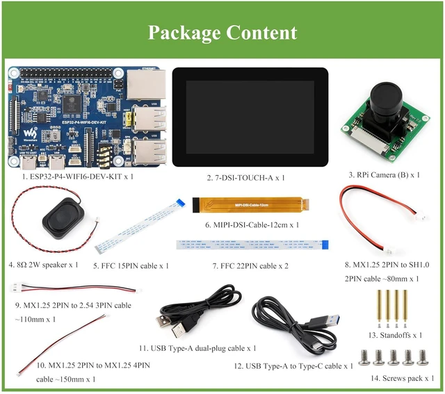 Alt view image 2 of 7 - AI ESP32-P4-WIFI6-DEV-KIT Dev Board, Based On ESP32-P4 and ESP32-C6, Supports Wi
