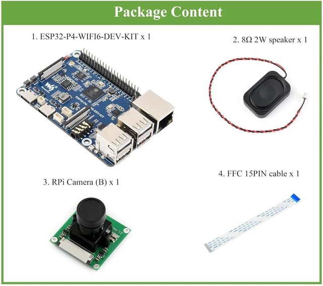 Alt view image 2 of 7 - AI ESP32-P4-WIFI6-DEV-KIT Development Board, Based On ESP32-P4 and ESP32-C6, Sup