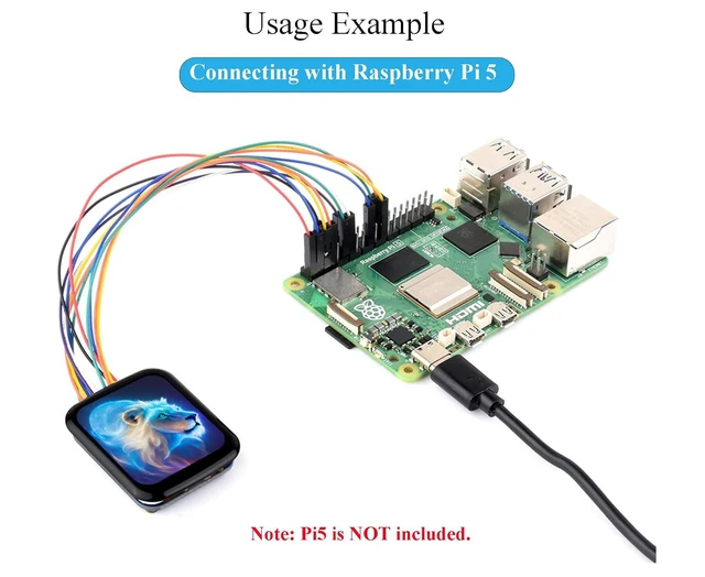 Alt view image 3 of 7 - 1.69inch Touch LCD Round Corner Display Module Compatible with Raspberry Pi 5/4B