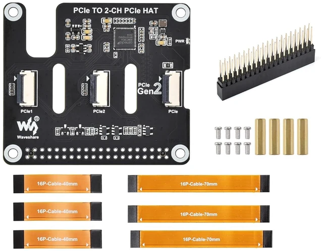Main image of 2-Channel PCIe FFC Adapter Board Compatible with Raspberry Pi 5, Expands 2-Ch PC