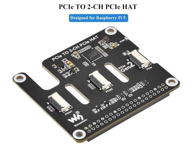 Alt view image 5 of 7 - 2-Channel PCIe FFC Adapter Board Compatible with Raspberry Pi 5, Expands 2-Ch PC
