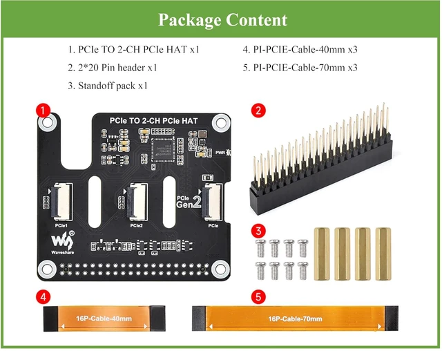 Alt view image 7 of 7 - 2-Channel PCIe FFC Adapter Board Compatible with Raspberry Pi 5, Expands 2-Ch PC