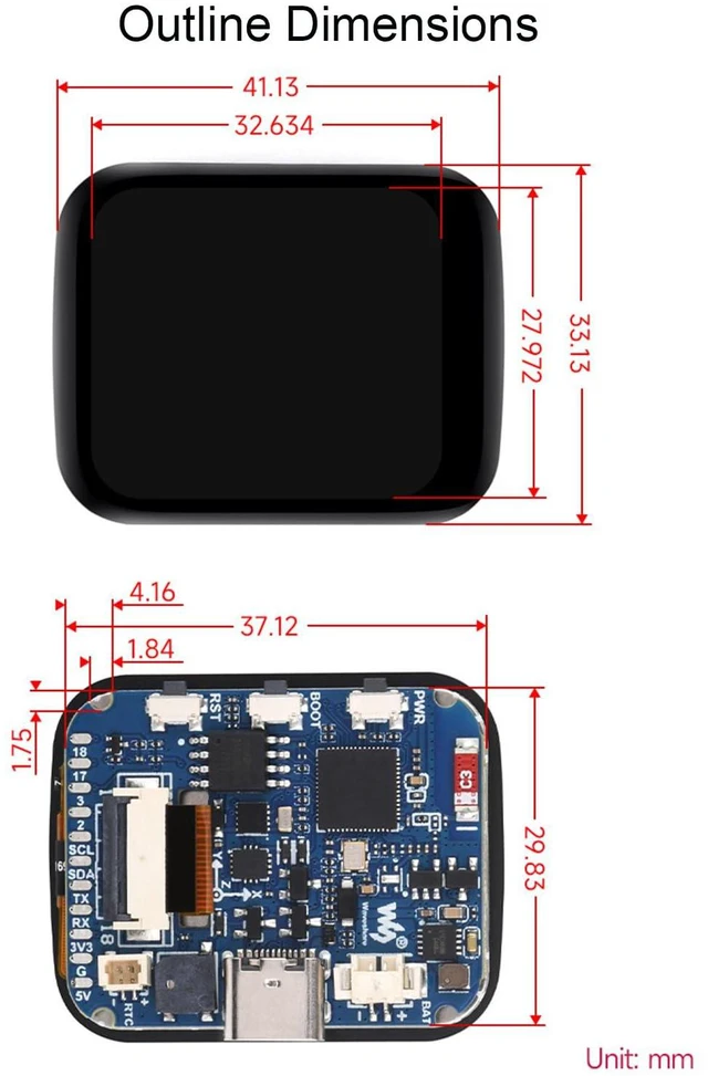 Alt view image 5 of 7 - ESP32-S3 1.69inch Touch Display Development Board, 240×280 Pixels 262K Color 1.6