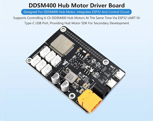 Alt view image 3 of 7 - DDSM400 Hub Motor Driver Board Direct Drive Servo Motor Driver Board, ESP32 and