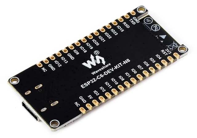 Alt view image 3 of 7 - ESP32-C6 Microcontroller WiFi 6 Development Board with Pre-soldered Pinheader, A