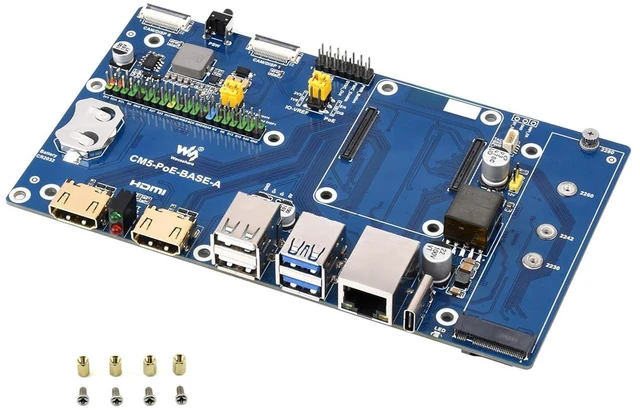 Main image of Compute Module 5 IO Board with PoE Feature for Compute Module 5 Lite/eMMC, Suppo