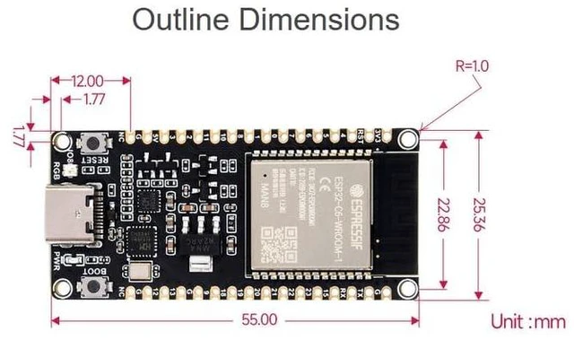 Alt view image 6 of 7 - ESP32-C6 Microcontroller WiFi 6 Development Board with Pre-soldered Pinheader, A