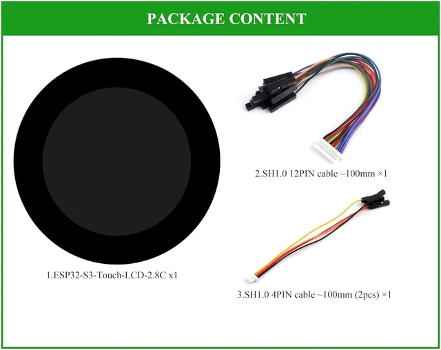 Alt view image 7 of 7 - ESP32-S3 2.8inch Capacitive Touch Round Display Development Board, 480×480 Resol