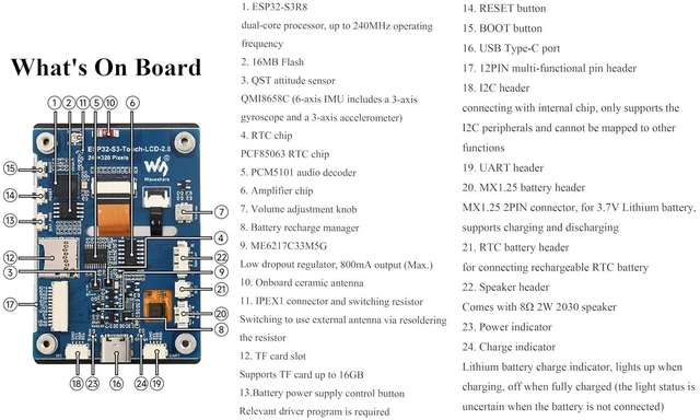 Alt view image 7 of 7 - ESP32-S3 2.8inch Display Development Board, Onboard 2.8inch IPS LCD240×320 Resol