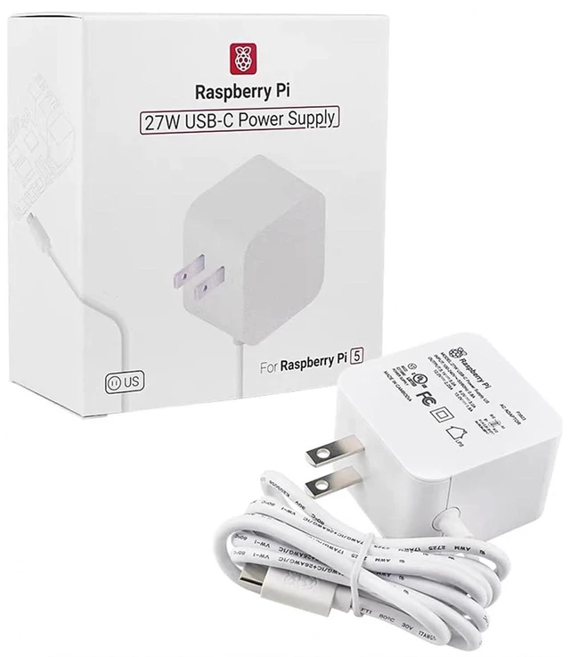 Main image of Official Pi5 Power Supply, 27W USB Type-C Power Supply for Raspberry Pi 5, US Pl