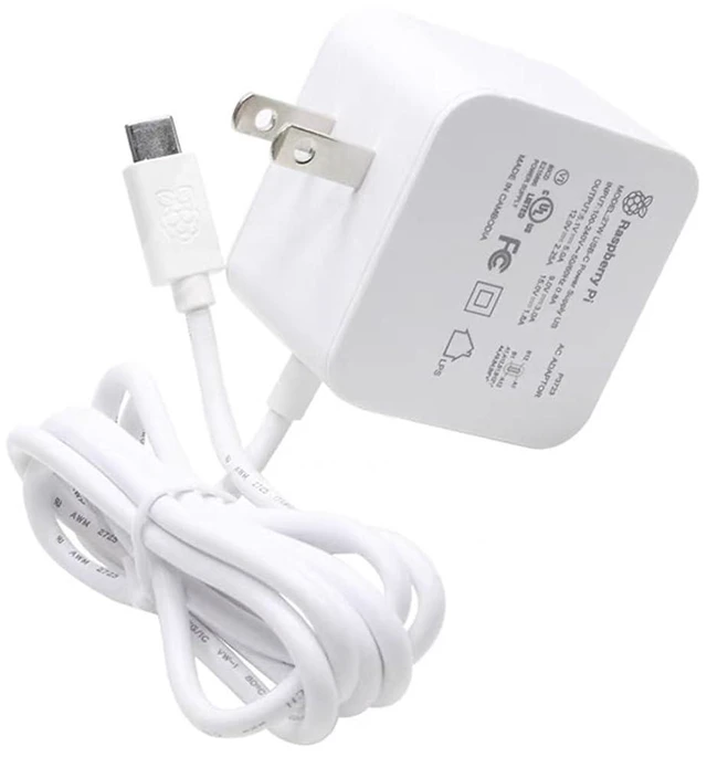 Alt view image 5 of 7 - Official Pi5 Power Supply, 27W USB Type-C Power Supply for Raspberry Pi 5, US Pl