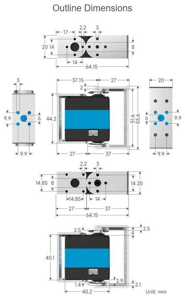 Alt view image 7 of 7 - 25kg.cm 6~14V Wide Range Voltage ST3020 Serial Bus Servo, High Precision and Lar