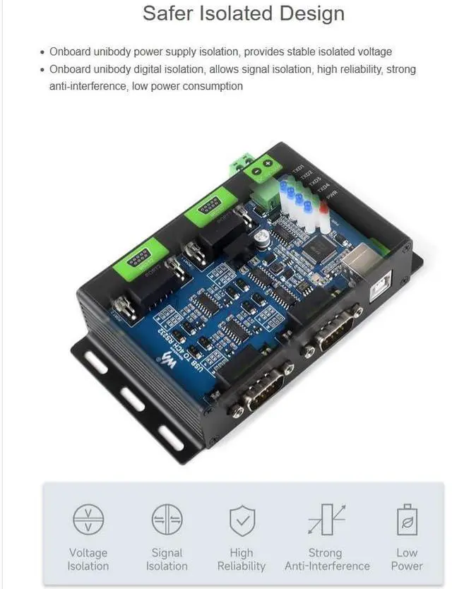 Alt view image 6 of 7 - Industrial Isolated USB to 4-Ch RS232 Converter USB to Serial Adapter with Origi
