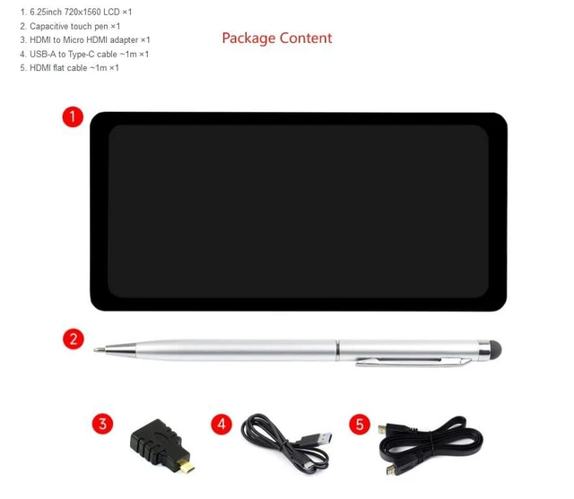 Alt view image 7 of 7 - 6.25inch Capacitive Touch Display,5-Point Touch IPS Screen 720x1560 Optical Bond