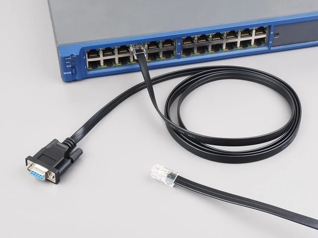 Alt view image 2 of 7 - RS232 to RJ45 Console Cable, RS232 DB9 Female Port to RJ45 Console Male Port, Le