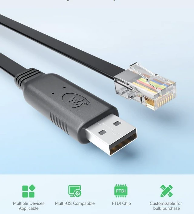 Alt view image 2 of 7 - Industrial USB to RJ45 Console Cable, with Original FT232RL Chip, USB Type A to