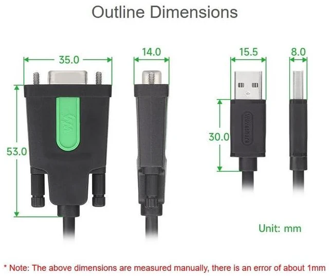 Alt view image 7 of 7 - Industrial USB to RS232 Serial Adapter Cable, with Original FT232RL Chip, USB Ty