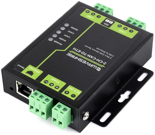 Main image of Industrial Grade 2-Ch CAN to Ethernet Server, 2-Ch CAN + RS485 + Ethernet Port,