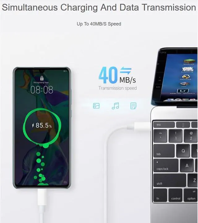 Alt view image 4 of 7 - Type-C to Type-C 100W Fast Charging Data Cable 5A Simultaneous Charging and Data