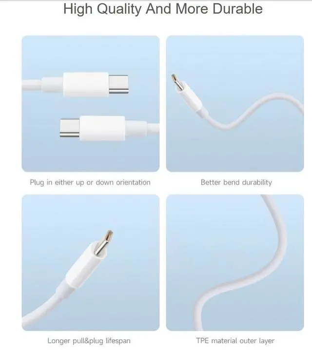 Alt view image 5 of 7 - Type-C to Type-C 100W Fast Charging Data Cable 5A Simultaneous Charging and Data