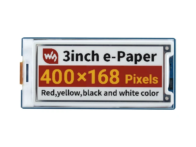 Alt view image 2 of 7 - 3inch E-Paper Module 400 × 168 Pixel Screen, Red/Yellow/Black/White Four Display