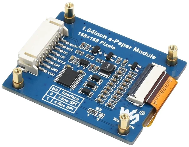Alt view image 3 of 7 - 1.64inch E-Paper Module 168 x 168 Pixel E-Ink Display Square Screen, Red/Yellow/